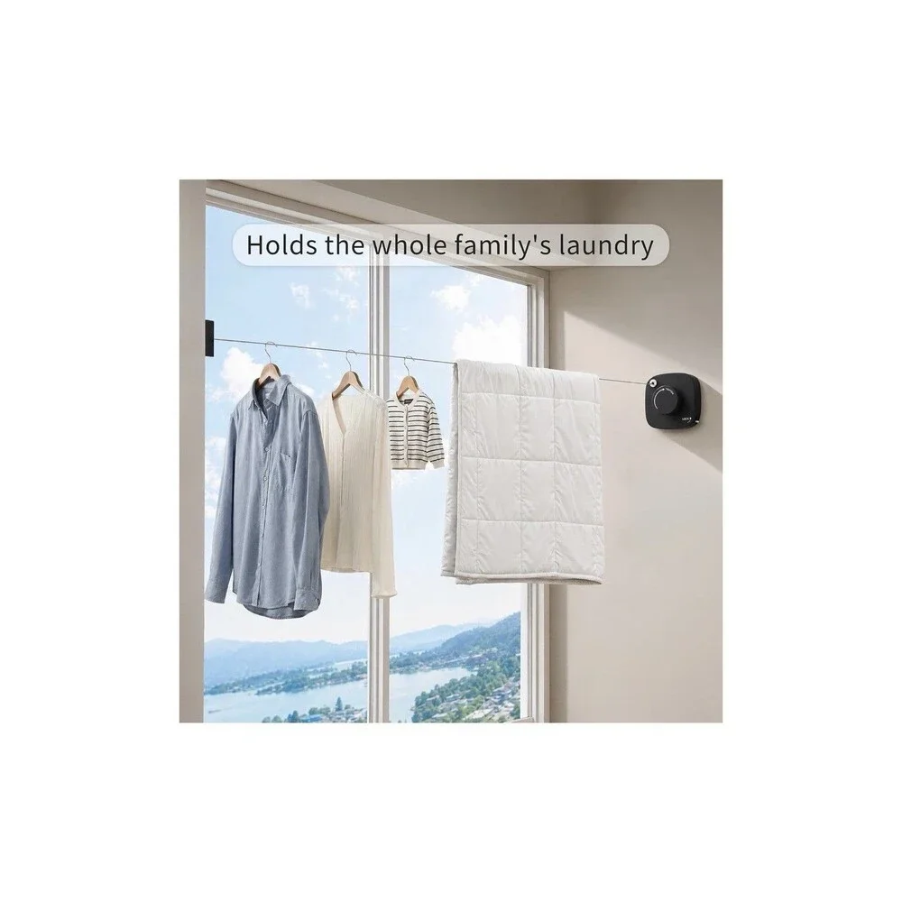 Retractable Clothesline Wall Mount Stainless Steel Indoor Outdoor Laundry Line